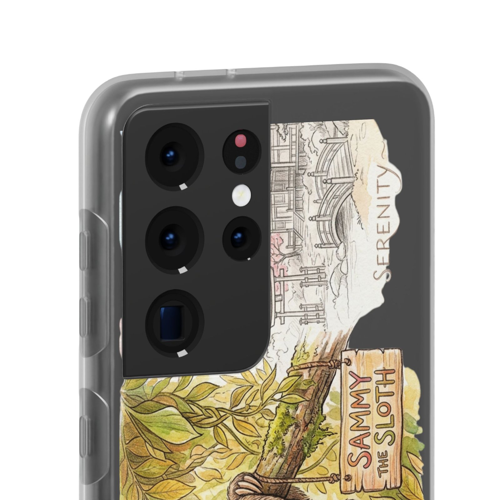 Sloth Phone Case – "Sammy the Sloth" Cute Botanical iPhone Flexi Case - Image 152