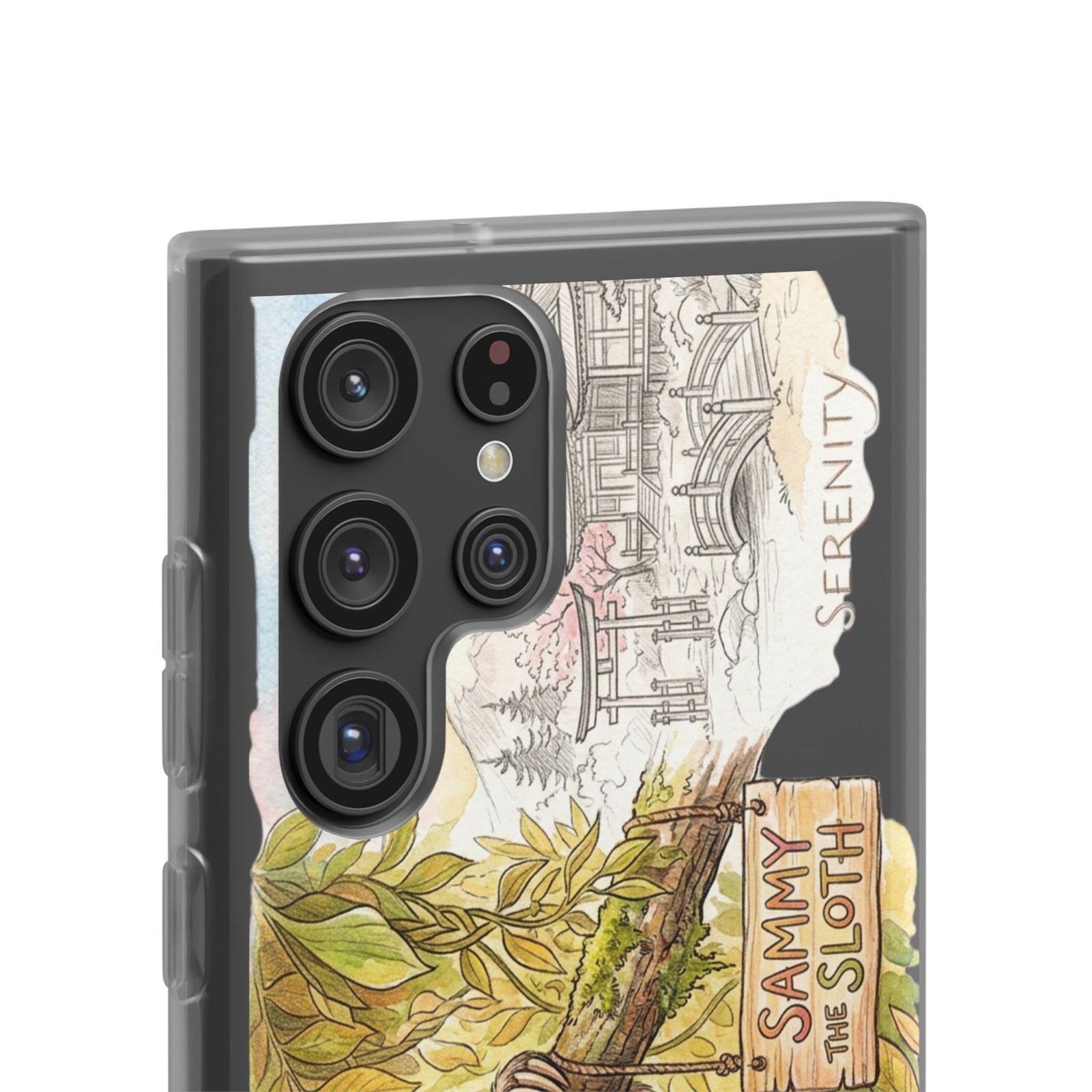 Sloth Phone Case – "Sammy the Sloth" Cute Botanical iPhone Flexi Case - Image 174