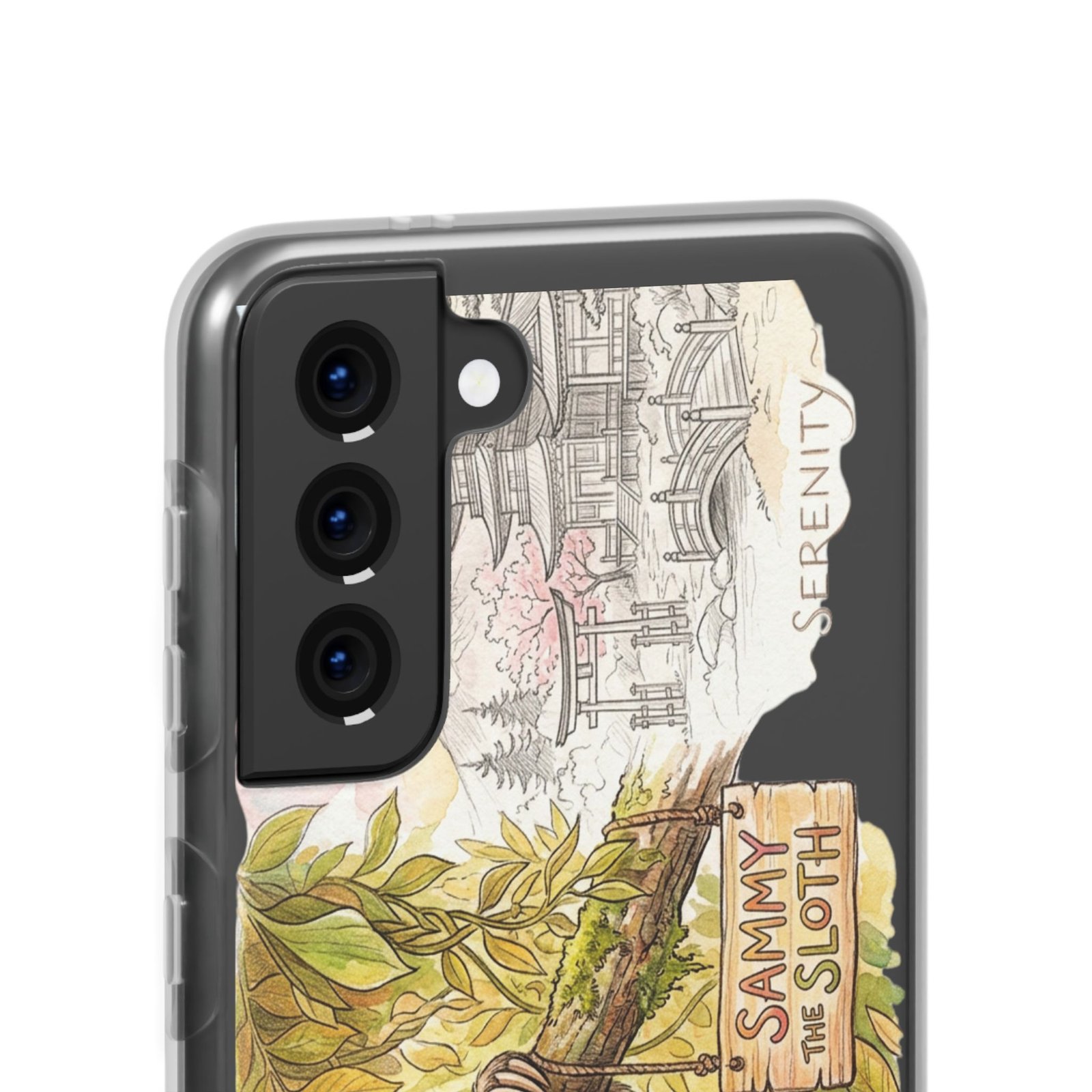 Sloth Phone Case – "Sammy the Sloth" Cute Botanical iPhone Flexi Case - Image 148